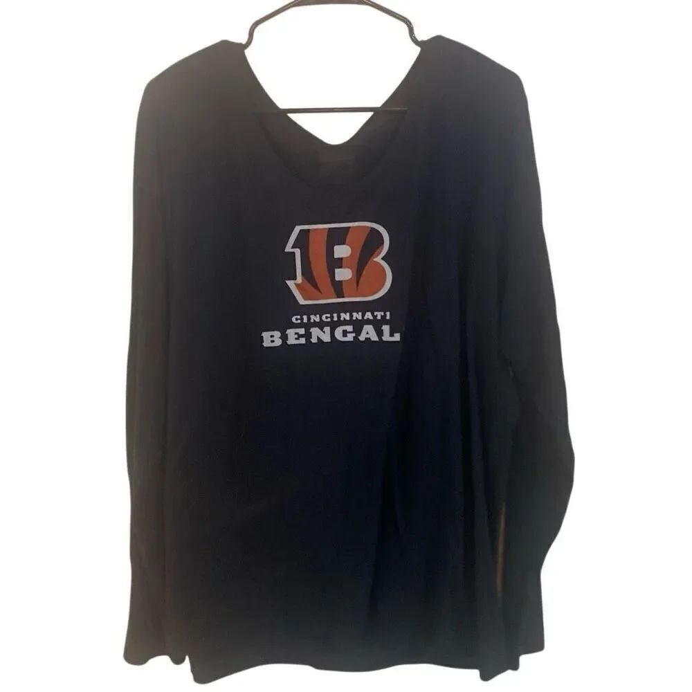 NFL proline Fanatics Bengals McPherson size 3XL long sleeve vneck graphic tshirt